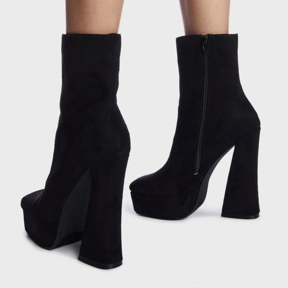 Size 6.5 Platform boots with 5.5 inch block heels Lemon Drop - Picture 1 of 9